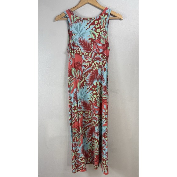 Soft Surroundings Tropical Floral Maxi Dress Flowy Sleeveless Resort Vacation PS - Picture 2 of 8